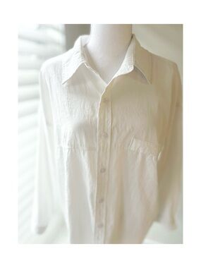 White Relaxed Button-Down Shirt